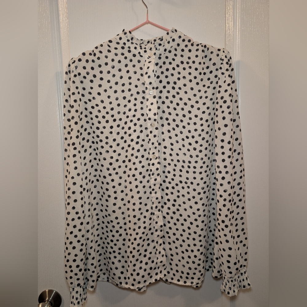 Polka Dot Long Sleeve Blouse
